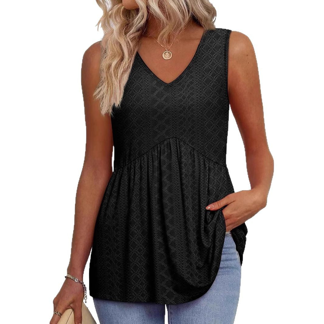 Women Leisure V-Neck Tank Top Ivyshape