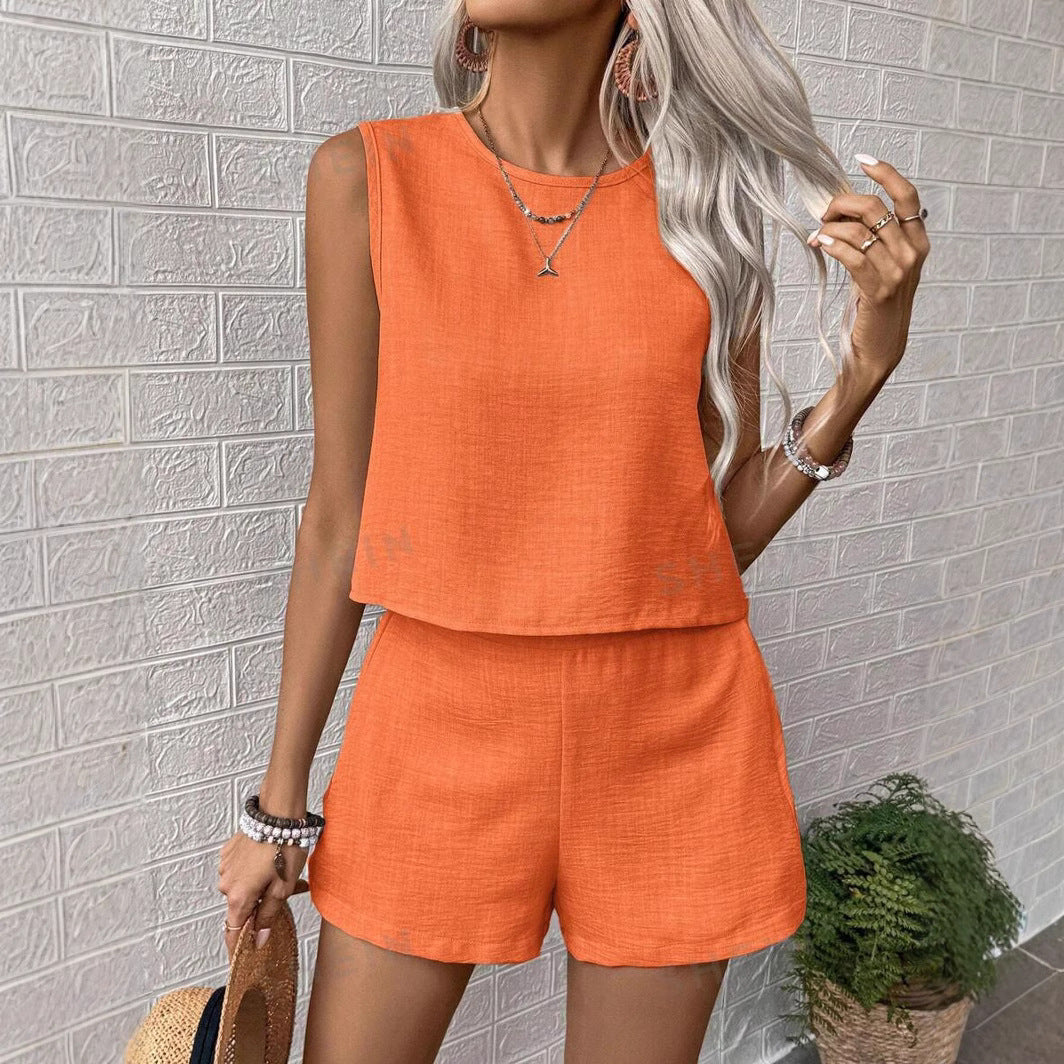 Women’s Casual Wing Sleeve Playsuit with Soft Texture Ivyshape