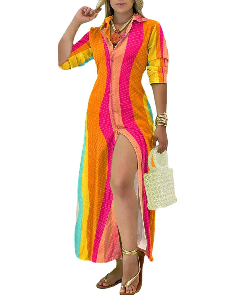 Women's Long Sleeve Checked Dress Ivyshape