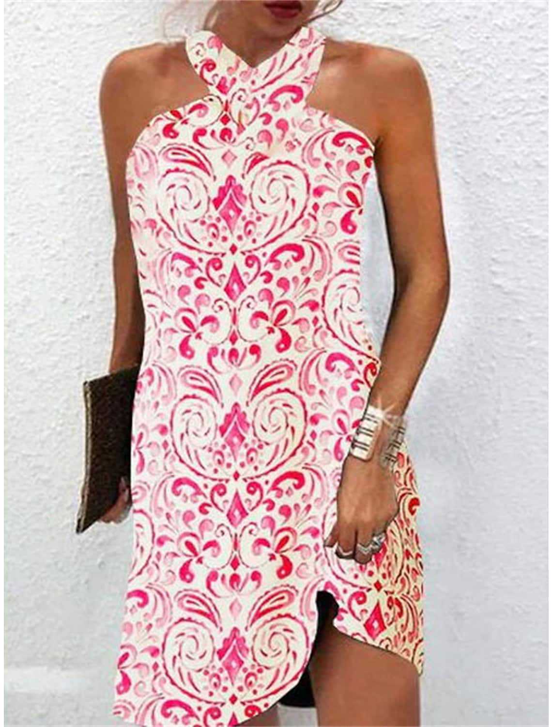 Women's Short Dress with Creative Circle Design Ivyshape