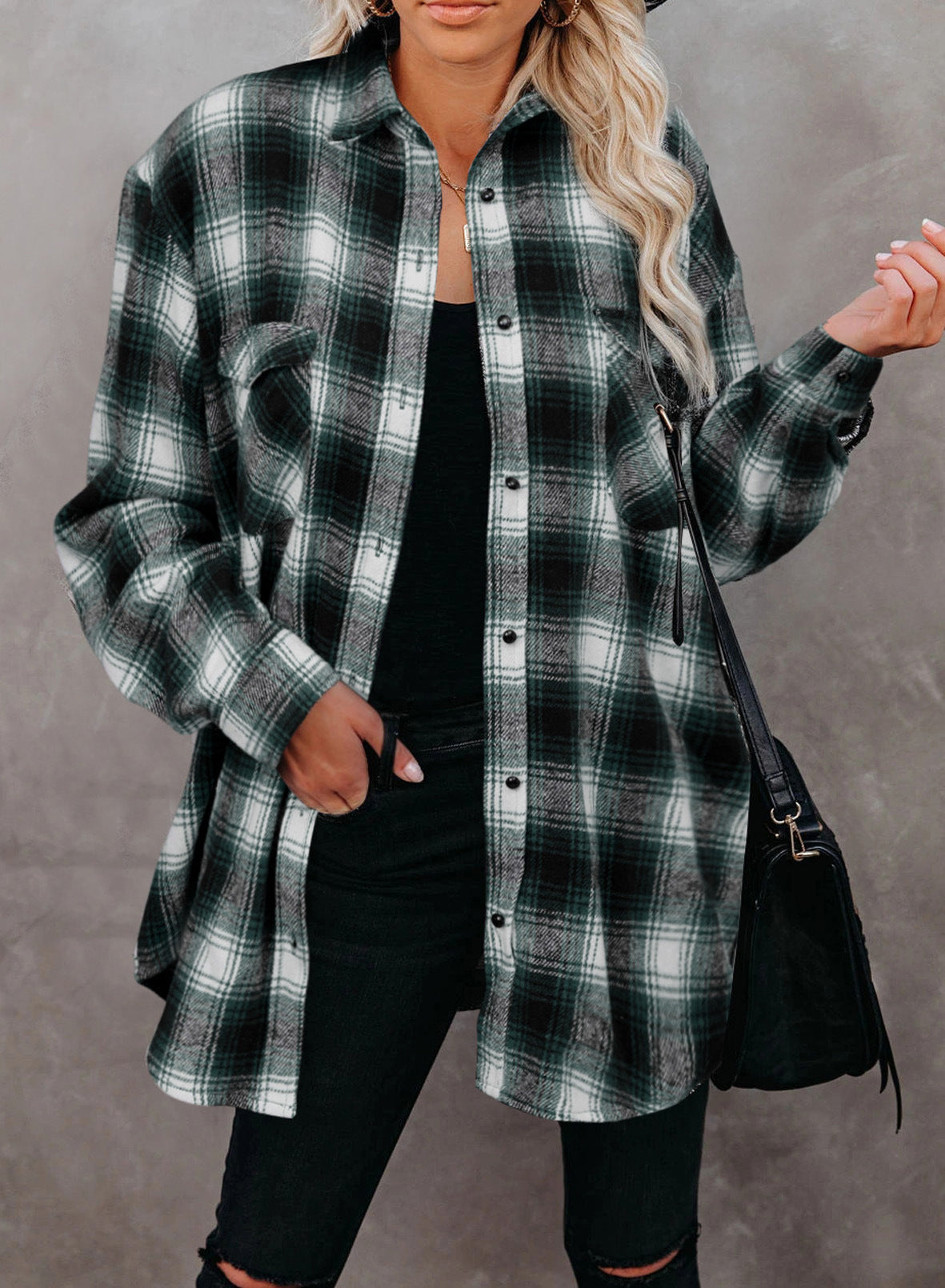 Ivyshape | Checked Lapel Shirt