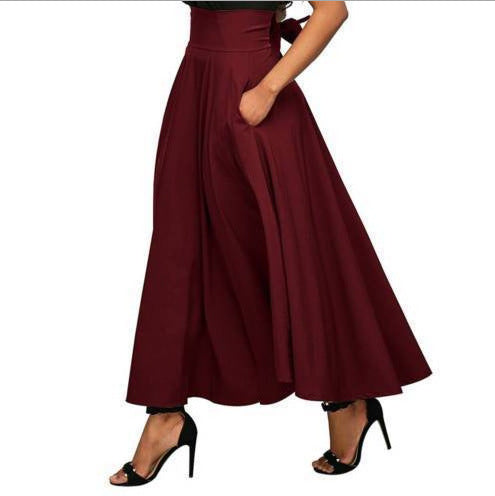 Women's wide-cut palazzo pants with elegant pockets and high waistband Ivyshape