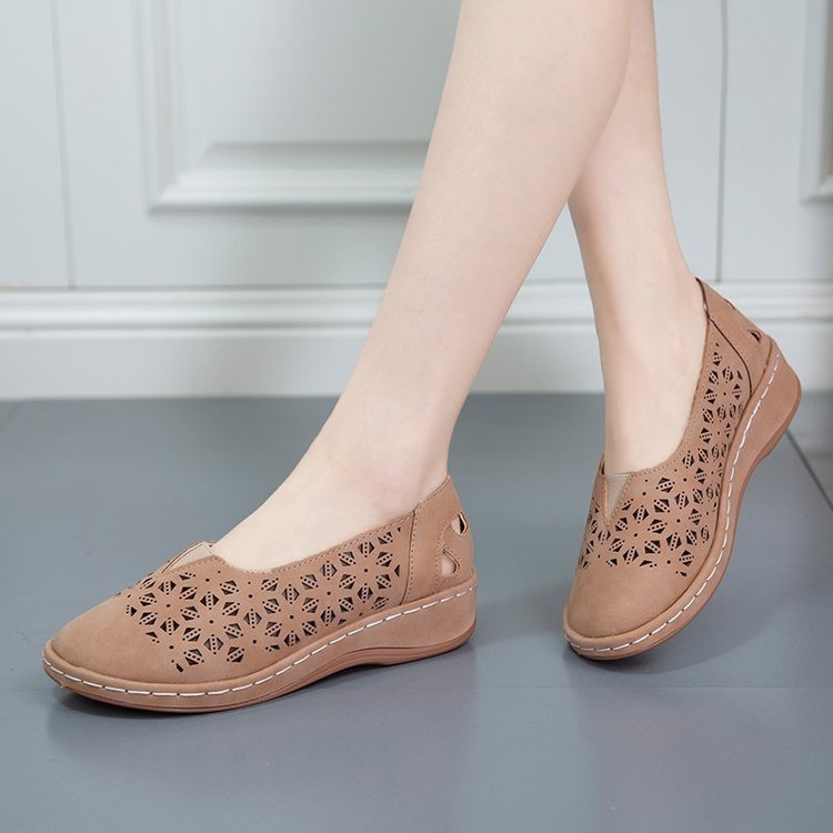 Women's casual shoes with floral cut-out design and comfortable sole Ivyshape