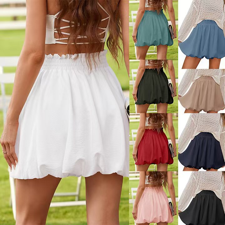 Women's loose midi skirt with elastic waistband and airy silhouette Ivyshape