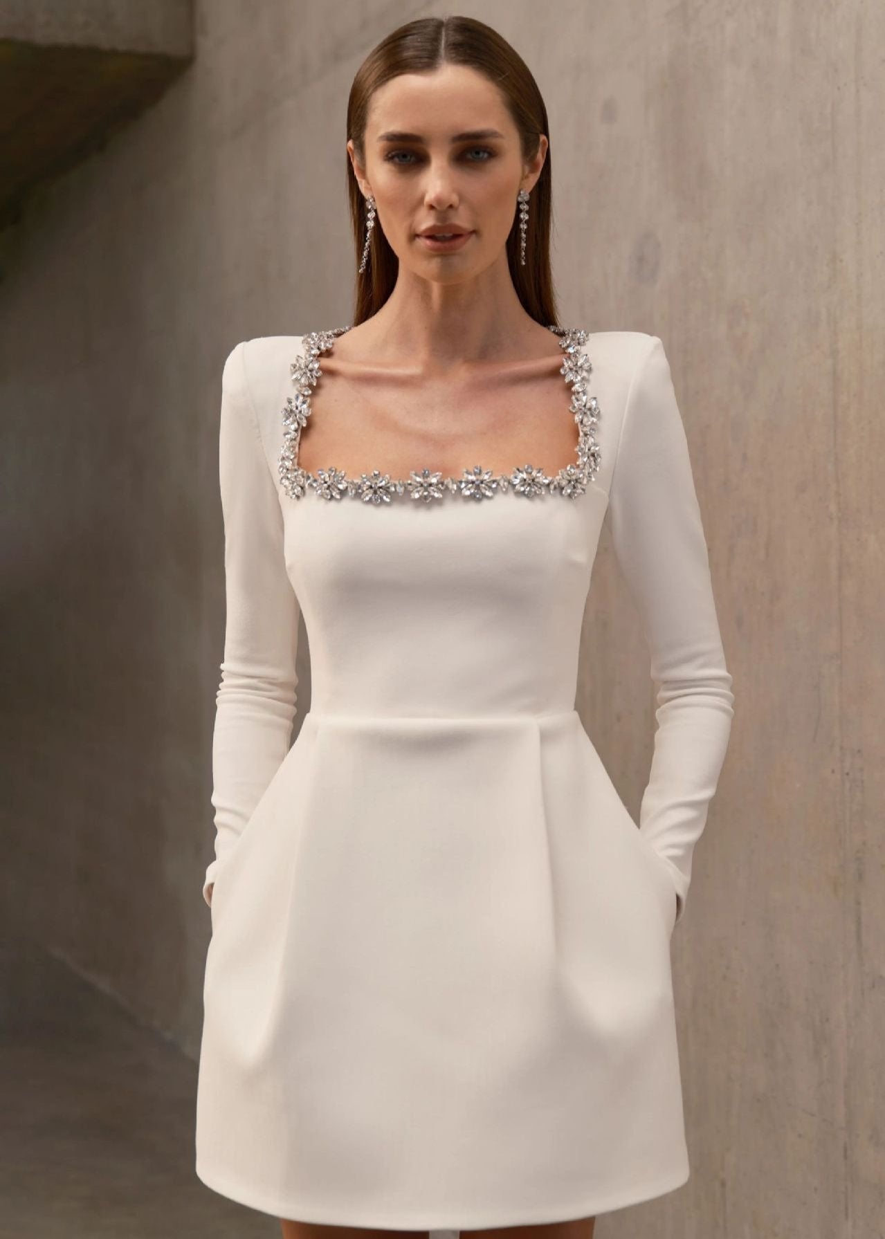 Ivyshape | Square Neck Mini Dress