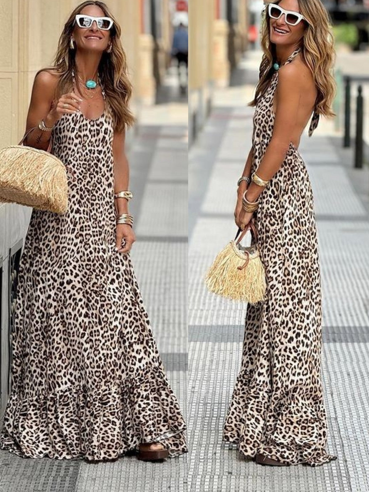 Ivyshape | Womens Leopard Print Dress