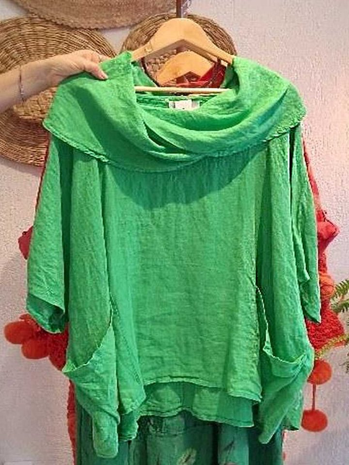 Women's Oversize Blouse with Generous Collar Ivyshape