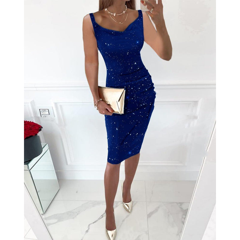 Women's Glittering Bodycon Midi Dress Ivyshape