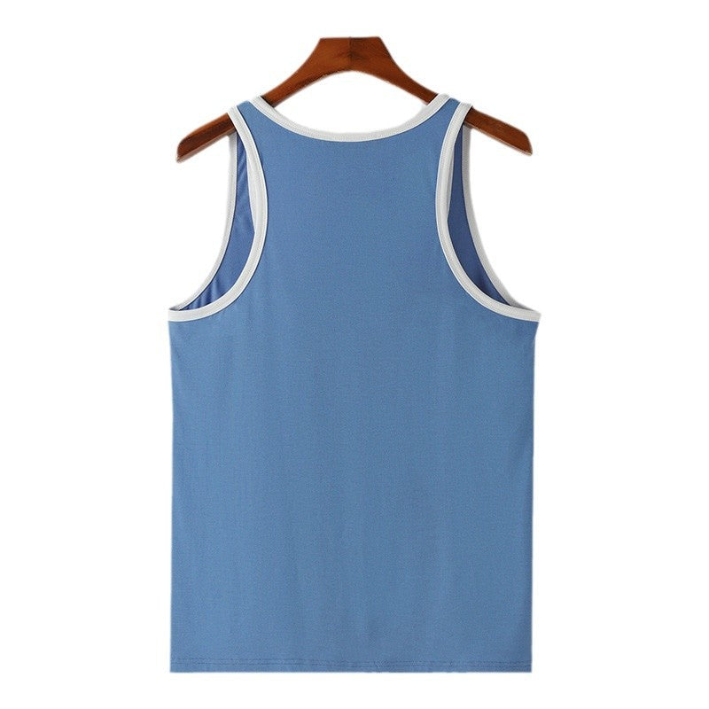 Men's Breathable Fitness Tank Top with Wide Straps and Flat Hem Ivyshape