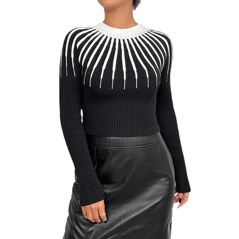 Women Elegant Sweater with Refined Rib Structure Ivyshape