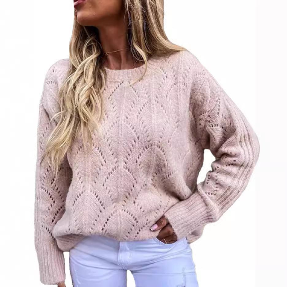 Women’s knit pullover with fine openwork pattern Ivyshape