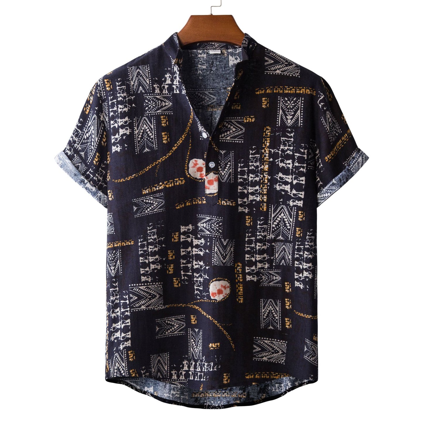 Men's short-sleeve shirt with creative dog design and loose fit Ivyshape