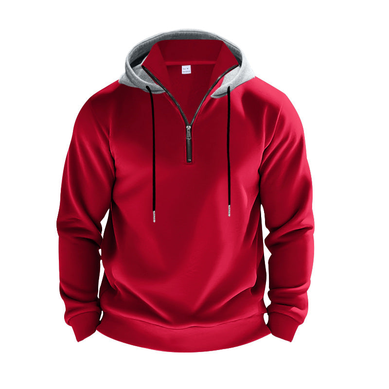 Men's hoodie with short zip opening and breathable structure Ivyshape