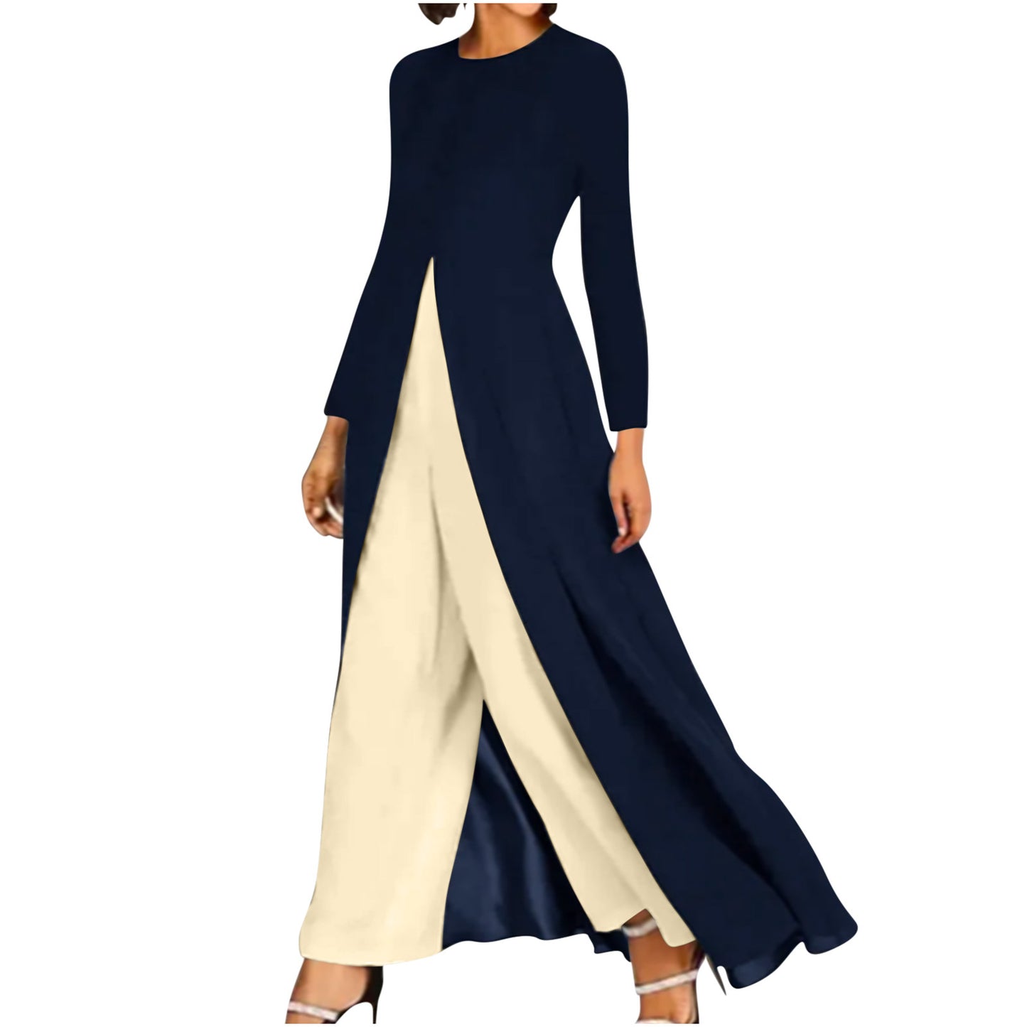 Ladies' fashionable ensemble with asymmetrical cut Ivyshape