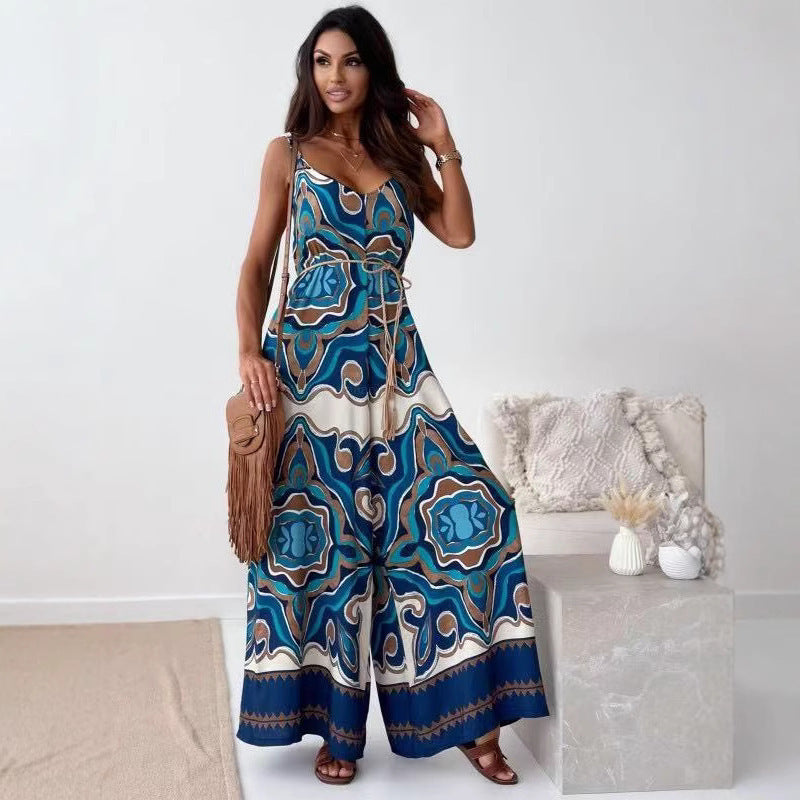 Women Bohemian Wide-leg Bodysuit Ivyshape