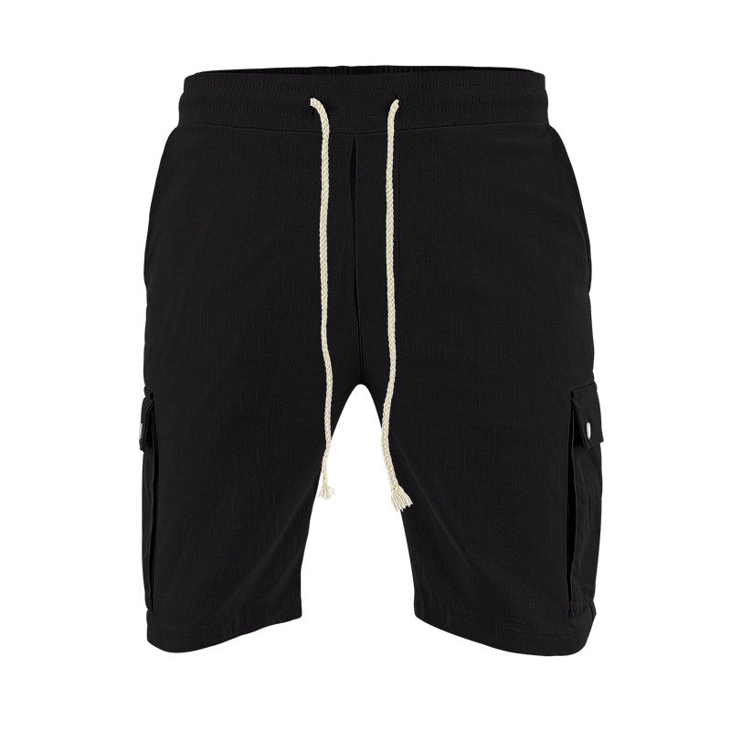 Men's cargo shorts with practical side pockets and adjustable waistband Ivyshape
