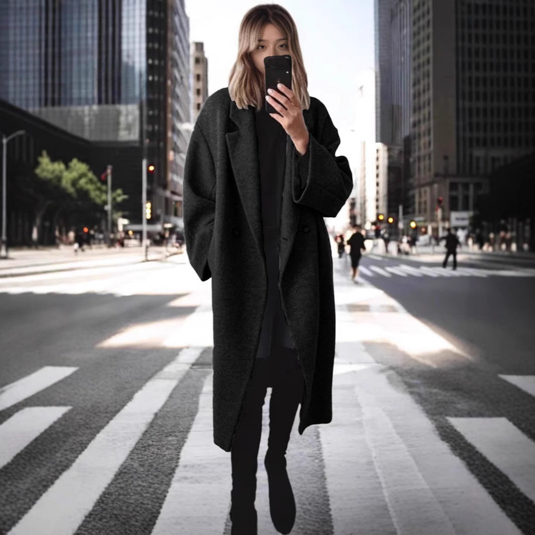 Women Oversized Wool Coat Ivyshape