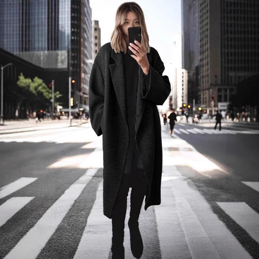 Women Oversized Wool Coat Ivyshape