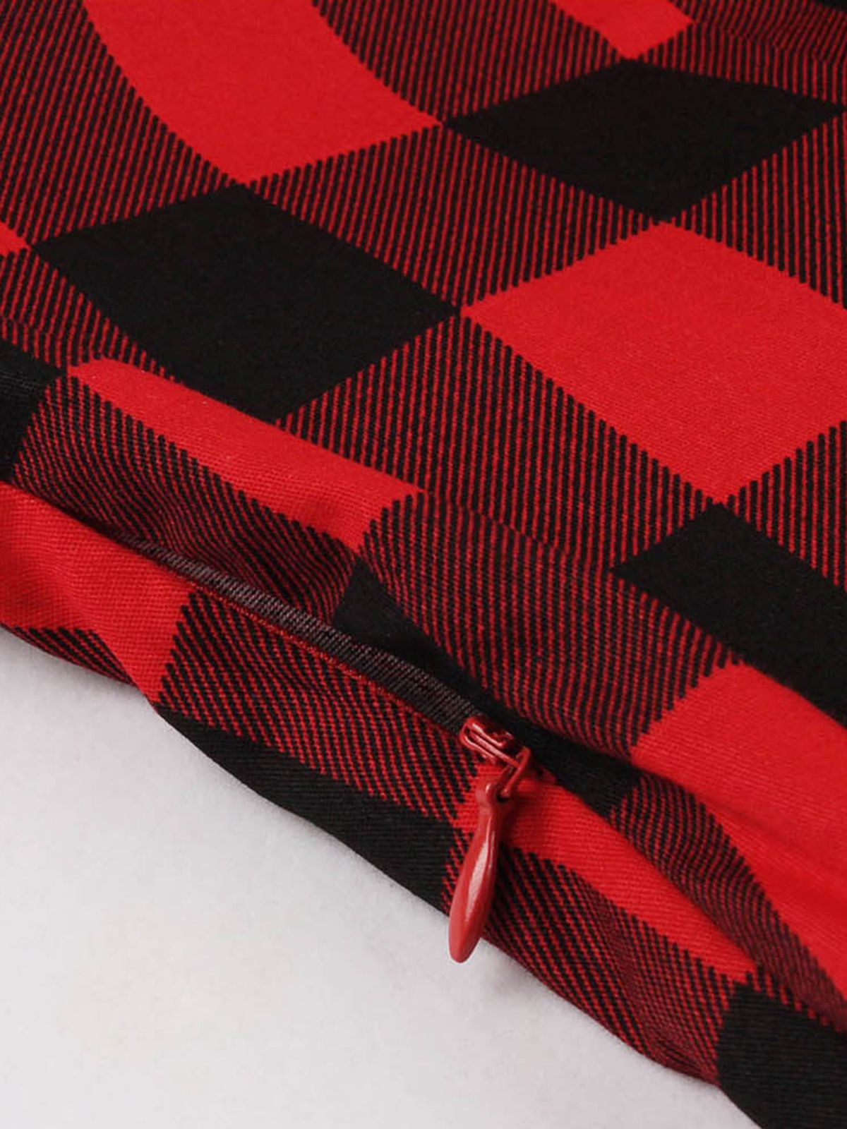 Red Plaid Bowknot Swing Dress