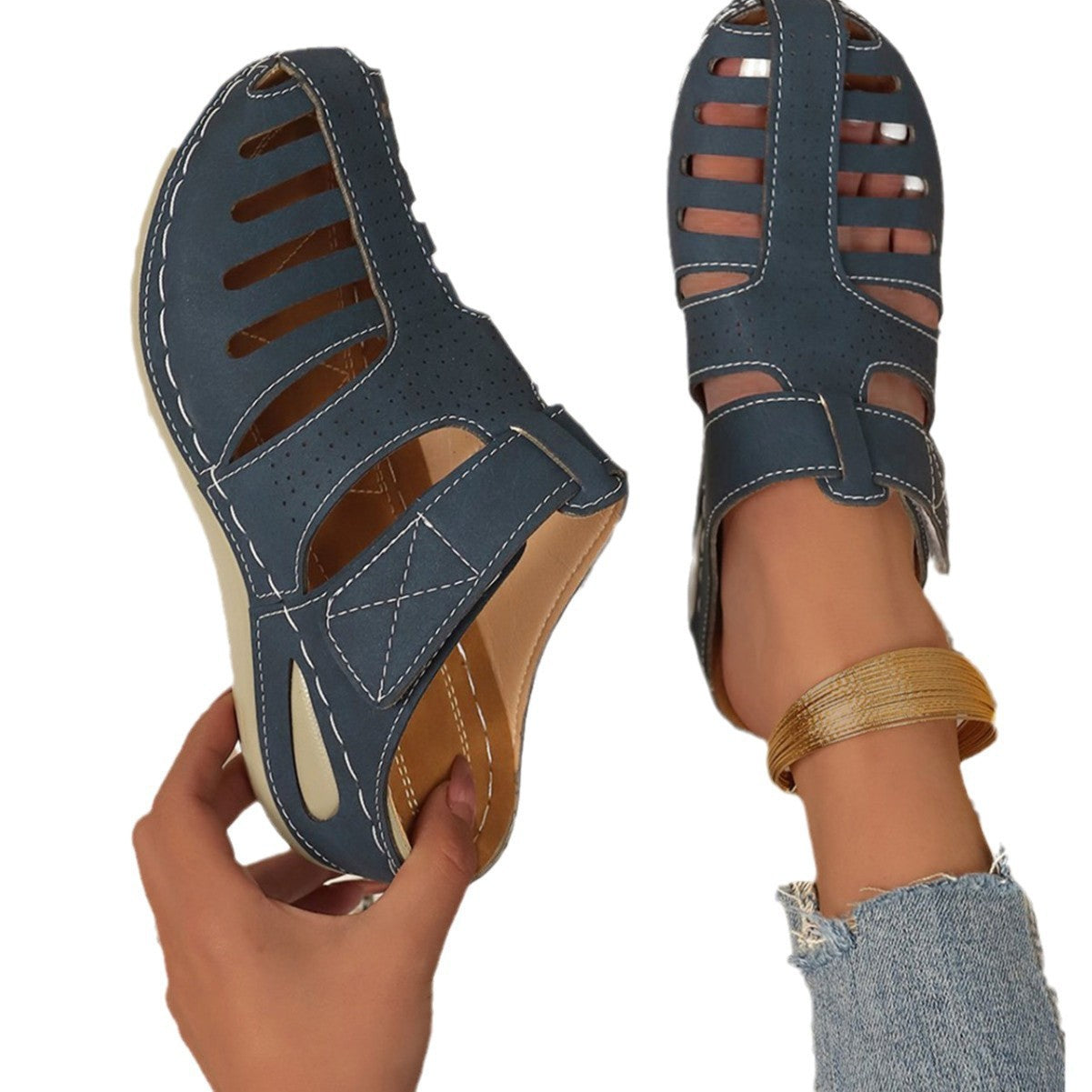 Women's Comfortable Clogs with Breathable Upper Structure and Adjustable Strap Ivyshape