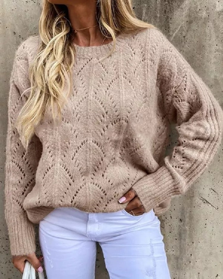 Women’s knit pullover with fine openwork pattern Ivyshape