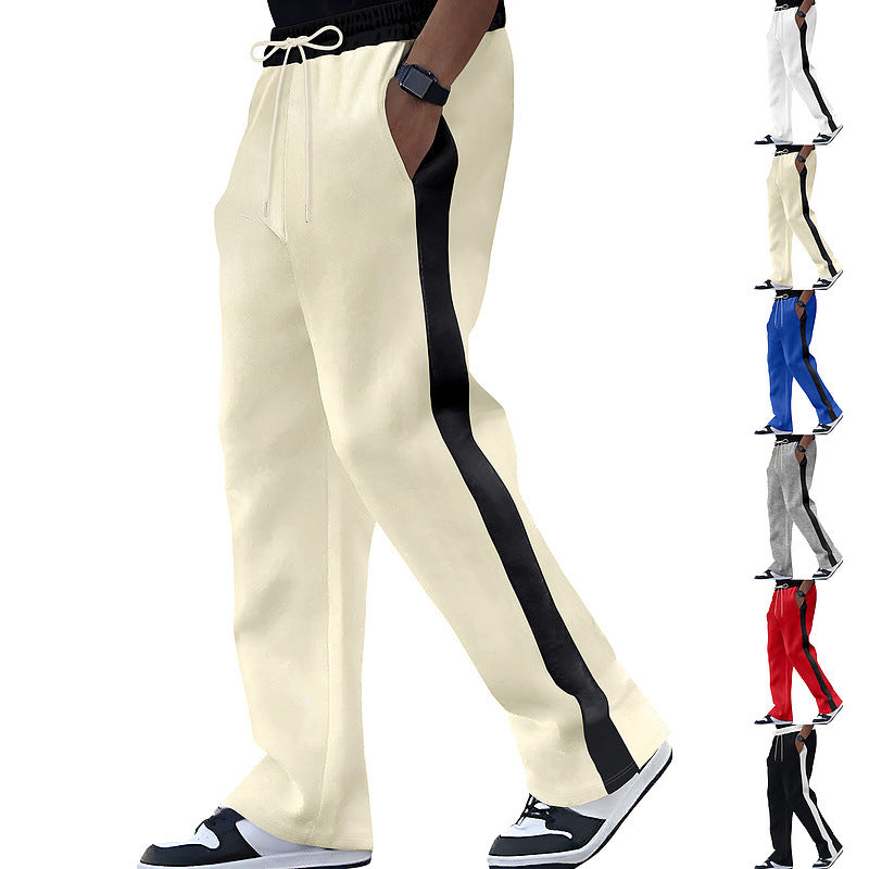 Men's trendy sports pants with side contrast stripe Ivyshape
