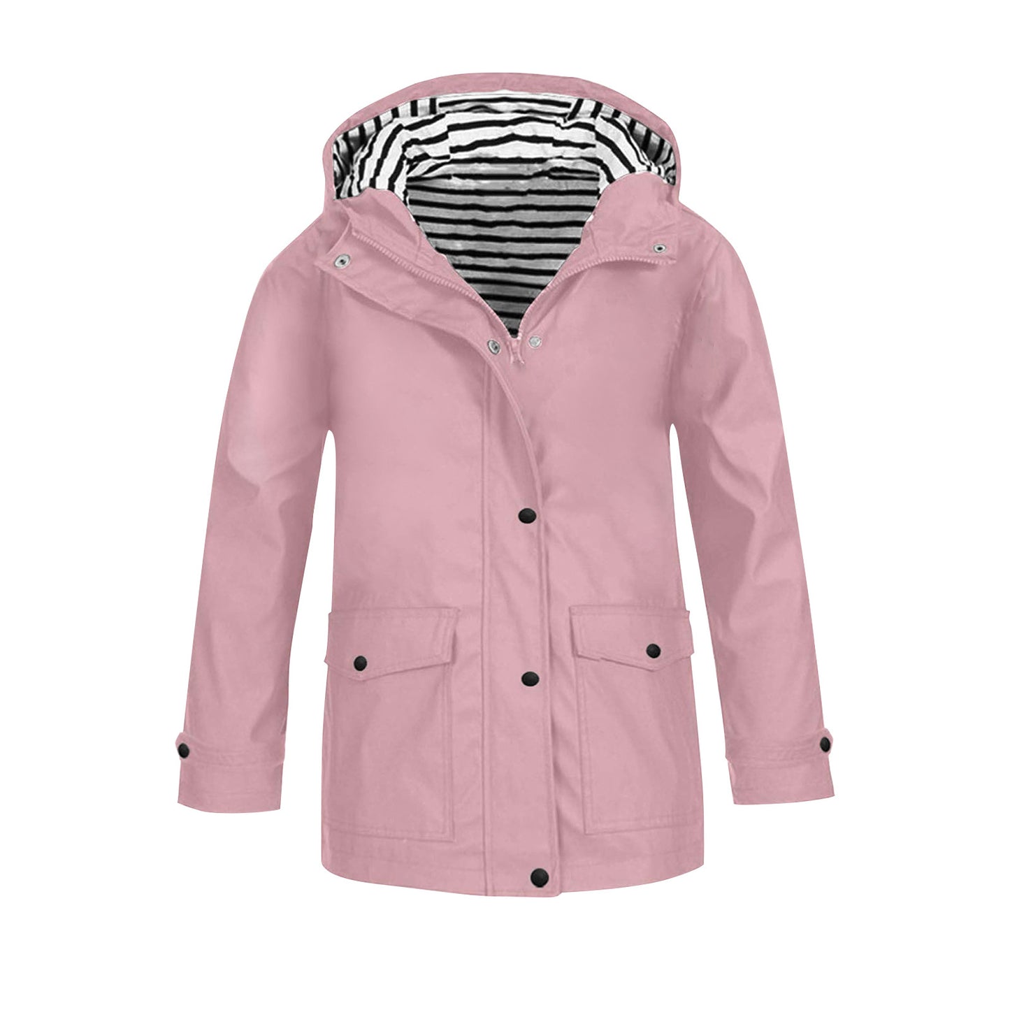Women's jacket with practical pockets and adjustable hood collar Ivyshape