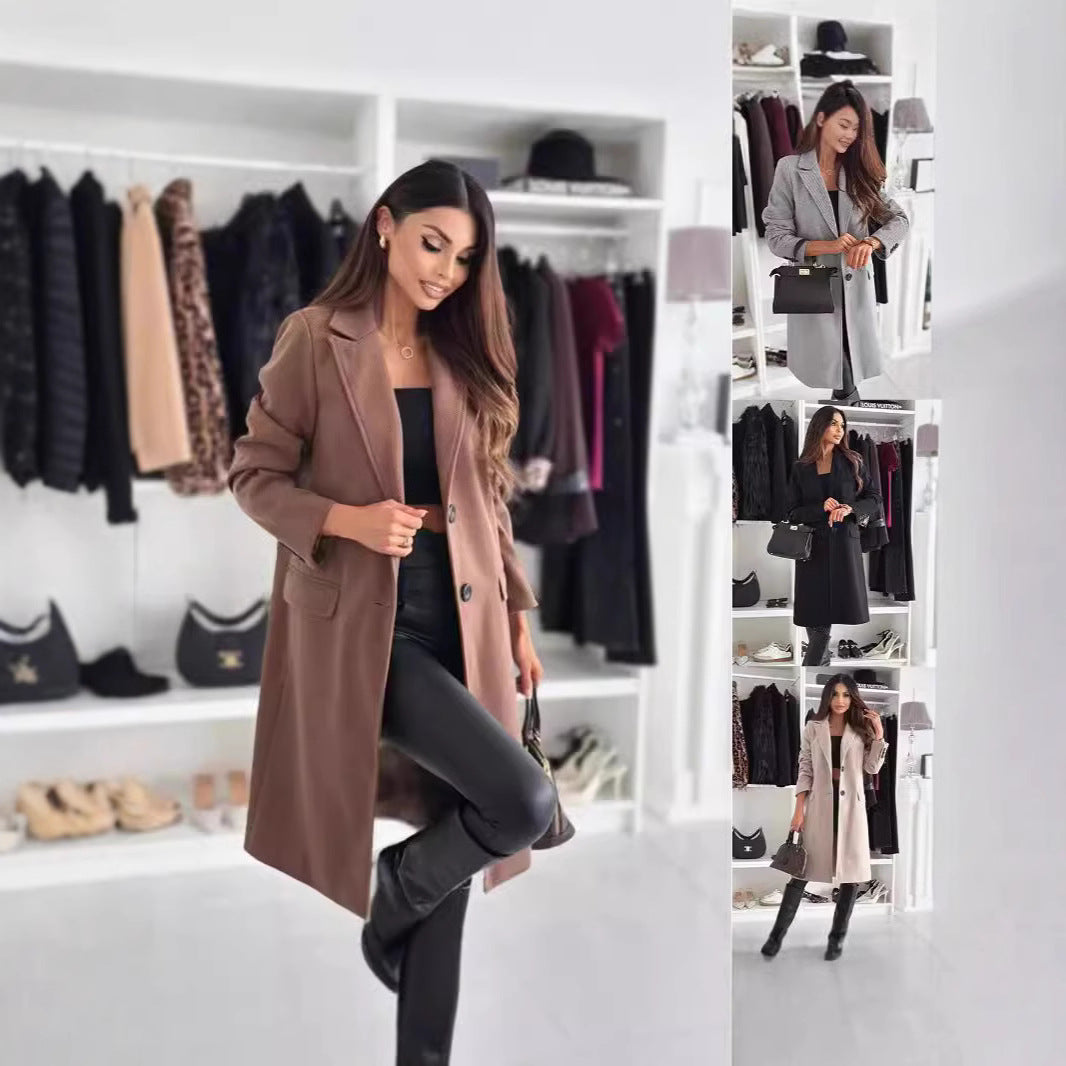 Women's long and elegant winter coat with a slim fit Ivyshape