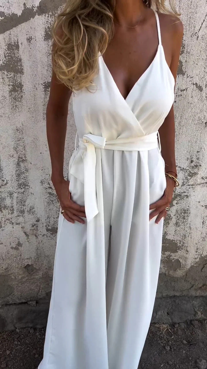 Women Elegant Wrap Jumpsuit Ivyshape