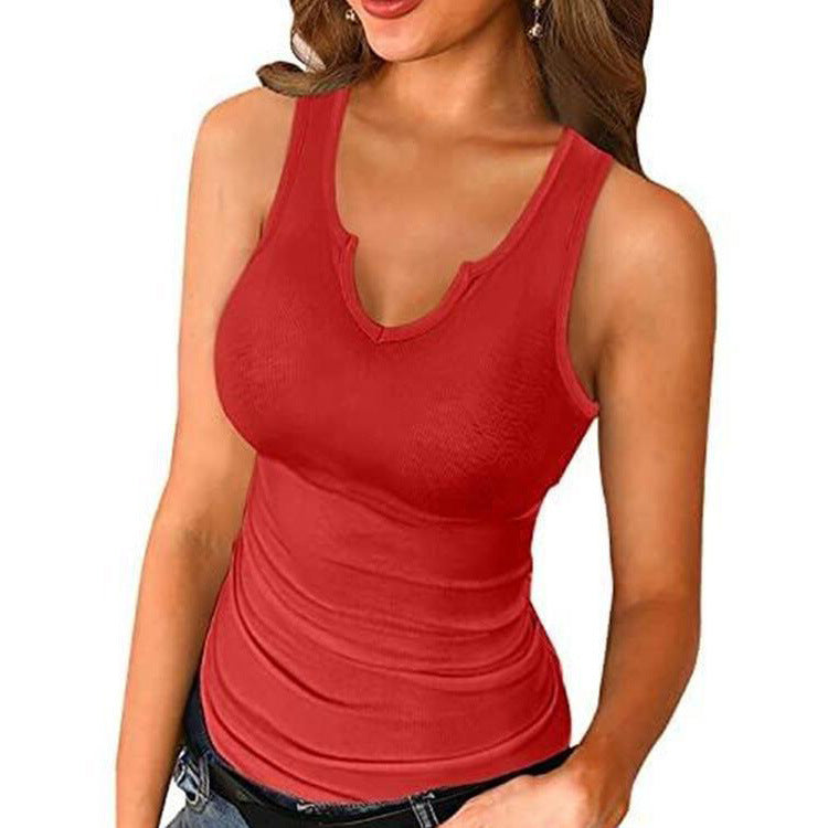 Women Fitted Ribbed Knit Tank Top Ivyshape