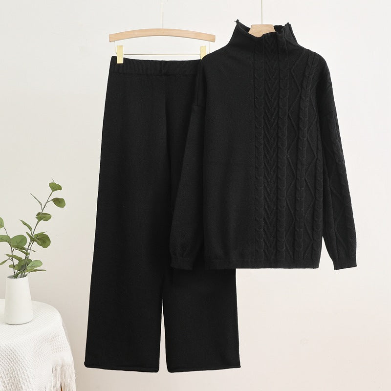 IvyShape | Combined warm turtleneck sweater and pants set