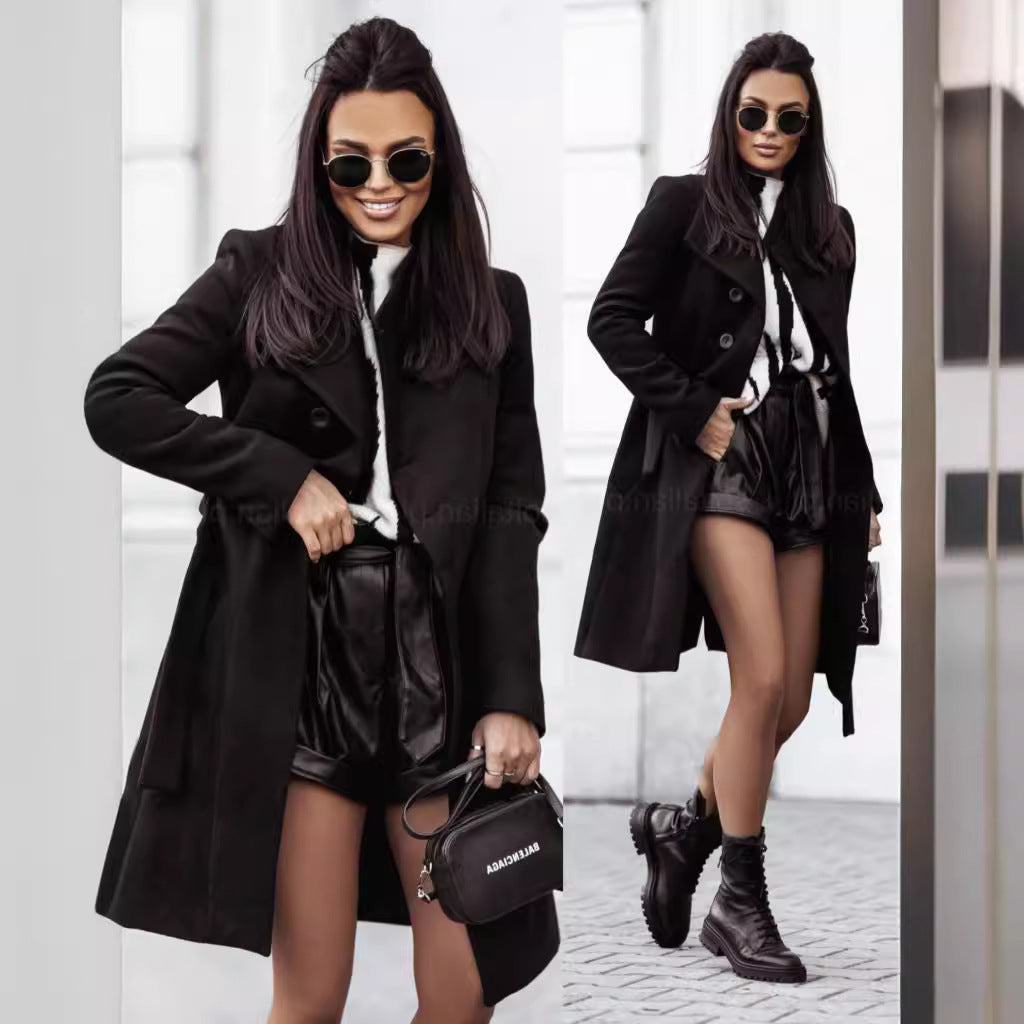 Women Elegant Trench Coat made of high-quality material with adjustable belt and stylish cut Ivyshape