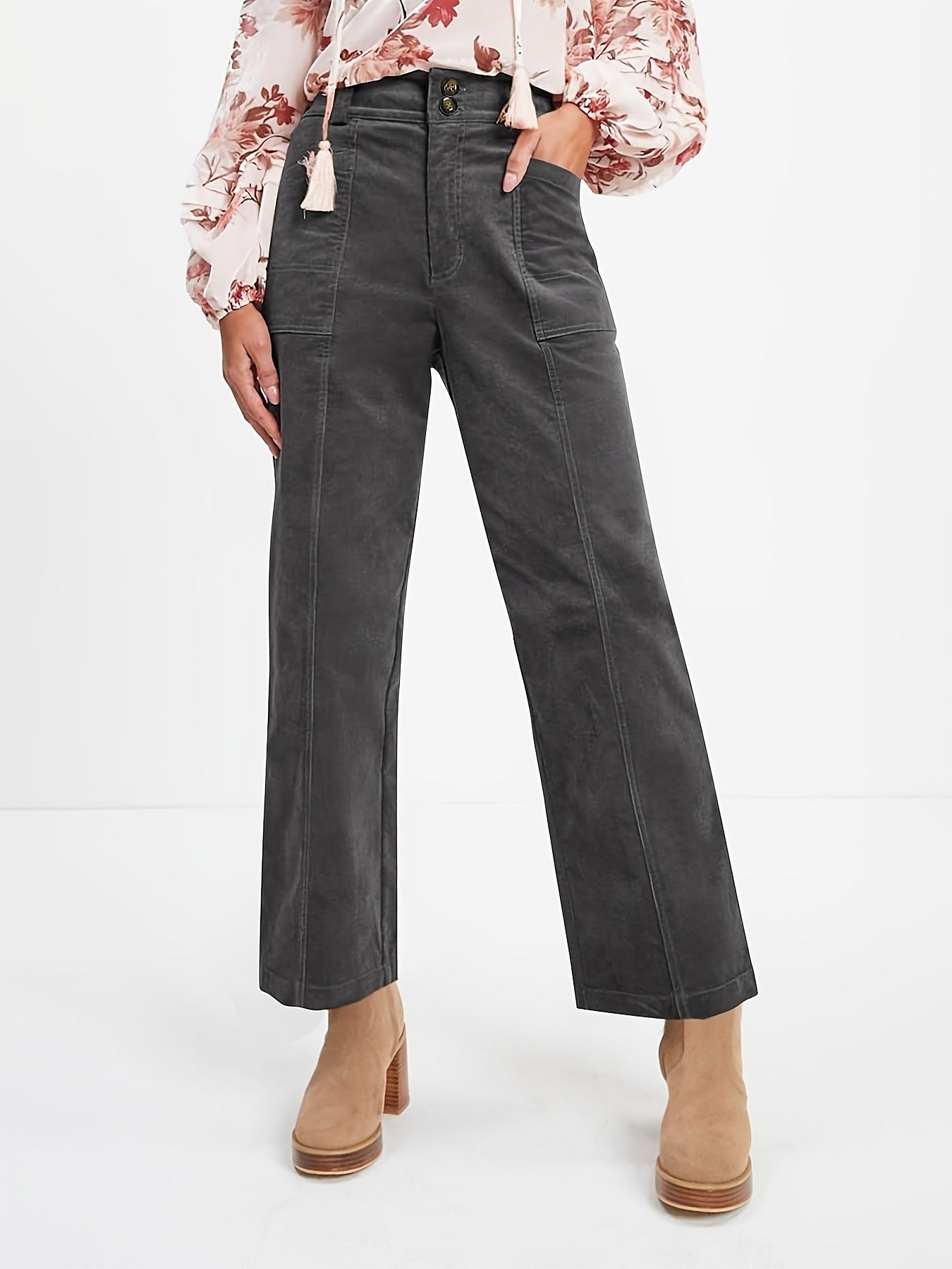 Ladies High-Waisted Pleated Trousers Ivyshape
