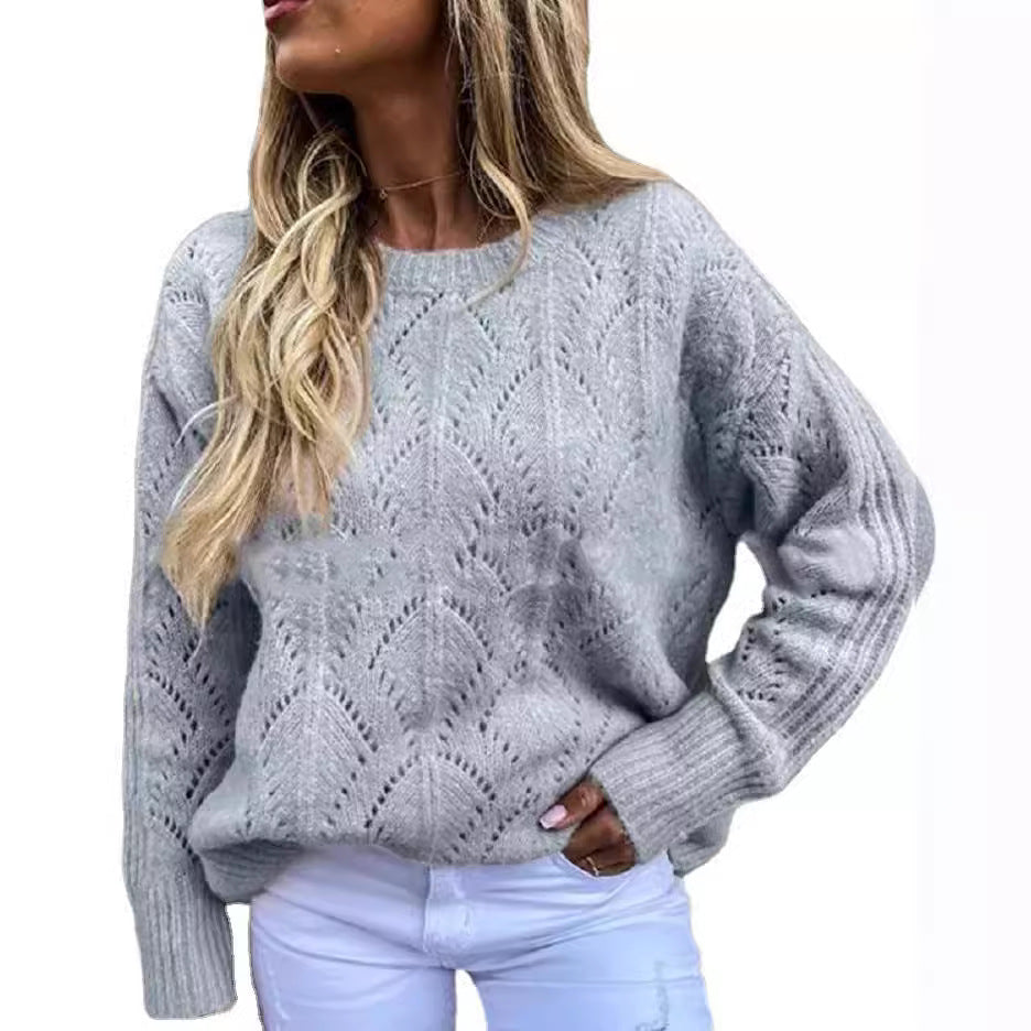 Women’s knit pullover with fine openwork pattern Ivyshape