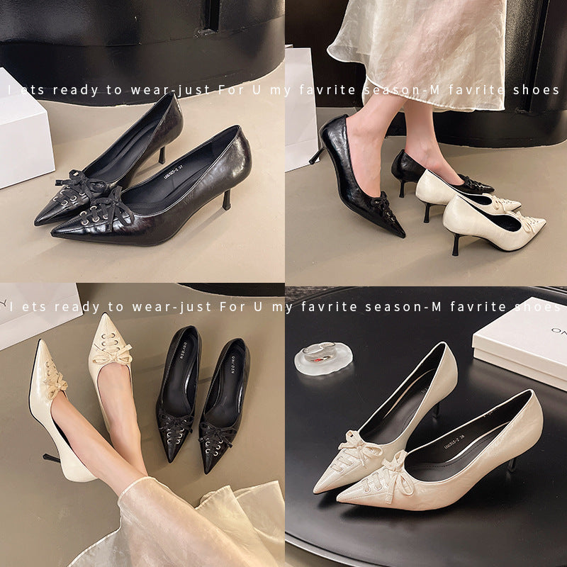 Women elegant Slingback pumps with fashionable lacing details Ivyshape