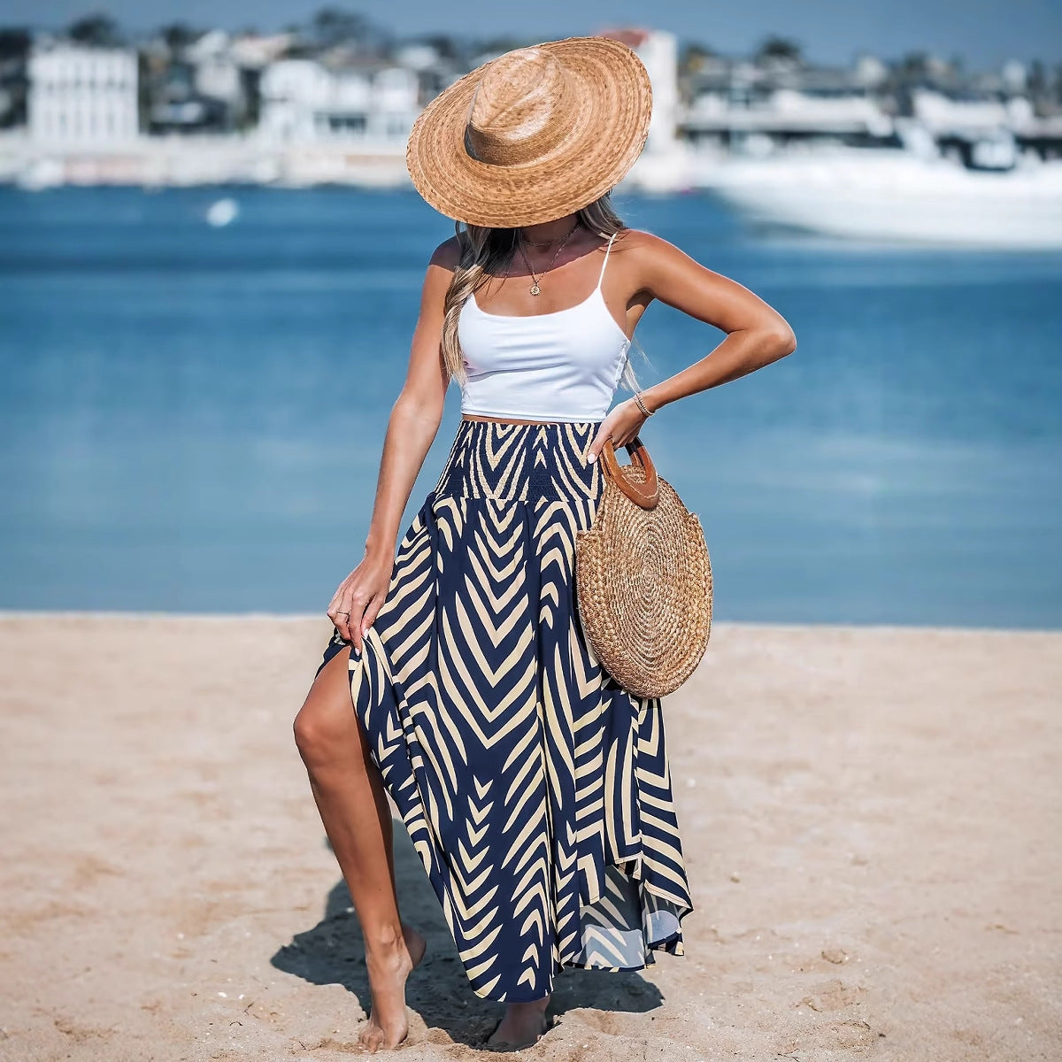 Women High-Low Maxi Skirt Ivyshape