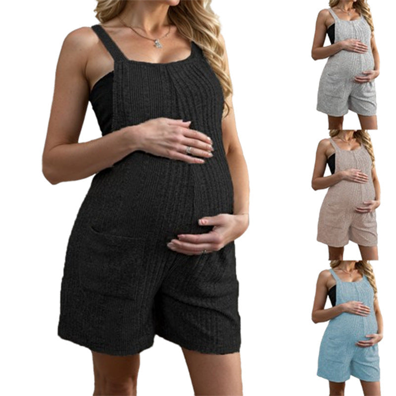 Women's Knit Jumpsuit for Pregnant Women with Practical Pockets Ivyshape