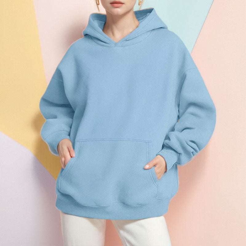 Women Loose Hoodie made of Soft Fleece with Kangaroo Pocket Ivyshape