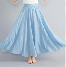 Women's Maxi Skirt with Flowing Hem and Elastic Waistband Ivyshape