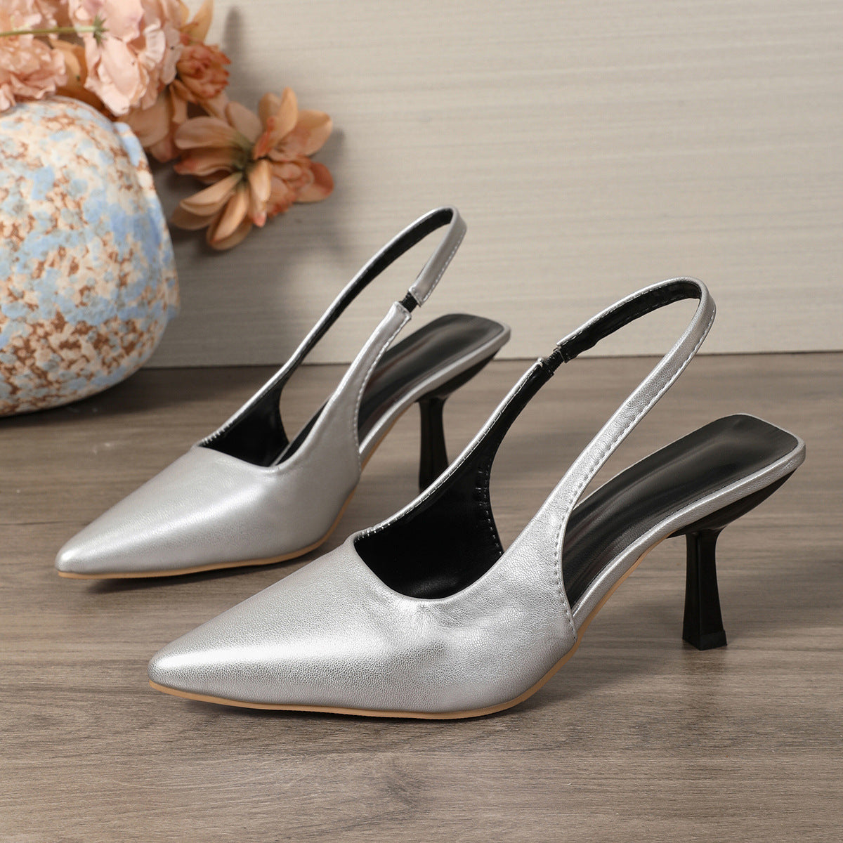 Women Elegant Slingback Pumps with Pointed Toe Area and Fashionable Heel Design Ivyshape