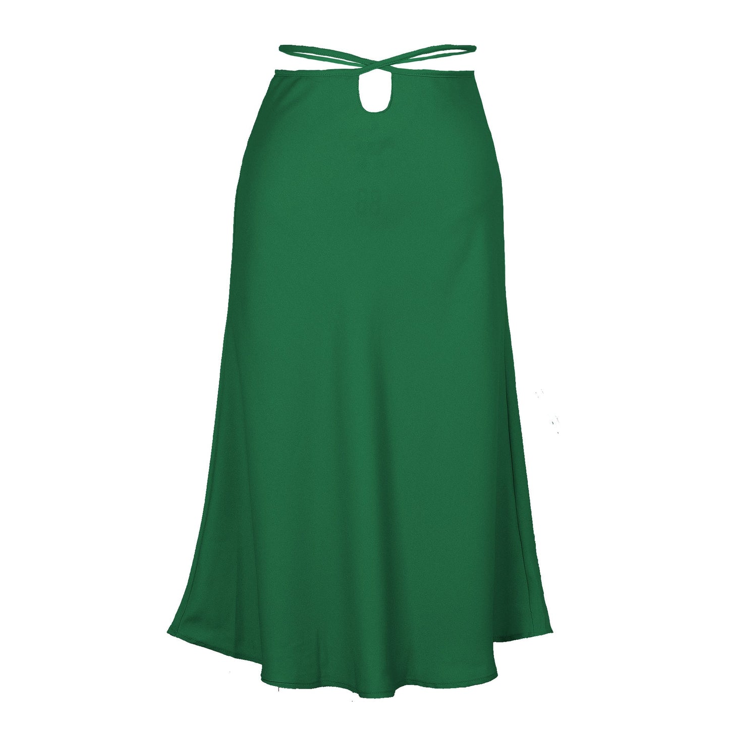 Ivyshape | Women's Skirt with Zipper Closure and Simple Lace Detail