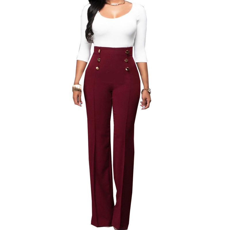 Ladies High-Waisted Tailored Trousers Ivyshape