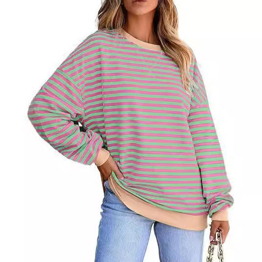 Ivyshape | Color Block Sweater With Drawstring Top