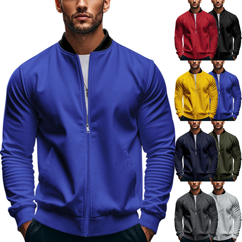 Men's sporty bomber jacket with high collar Ivyshape