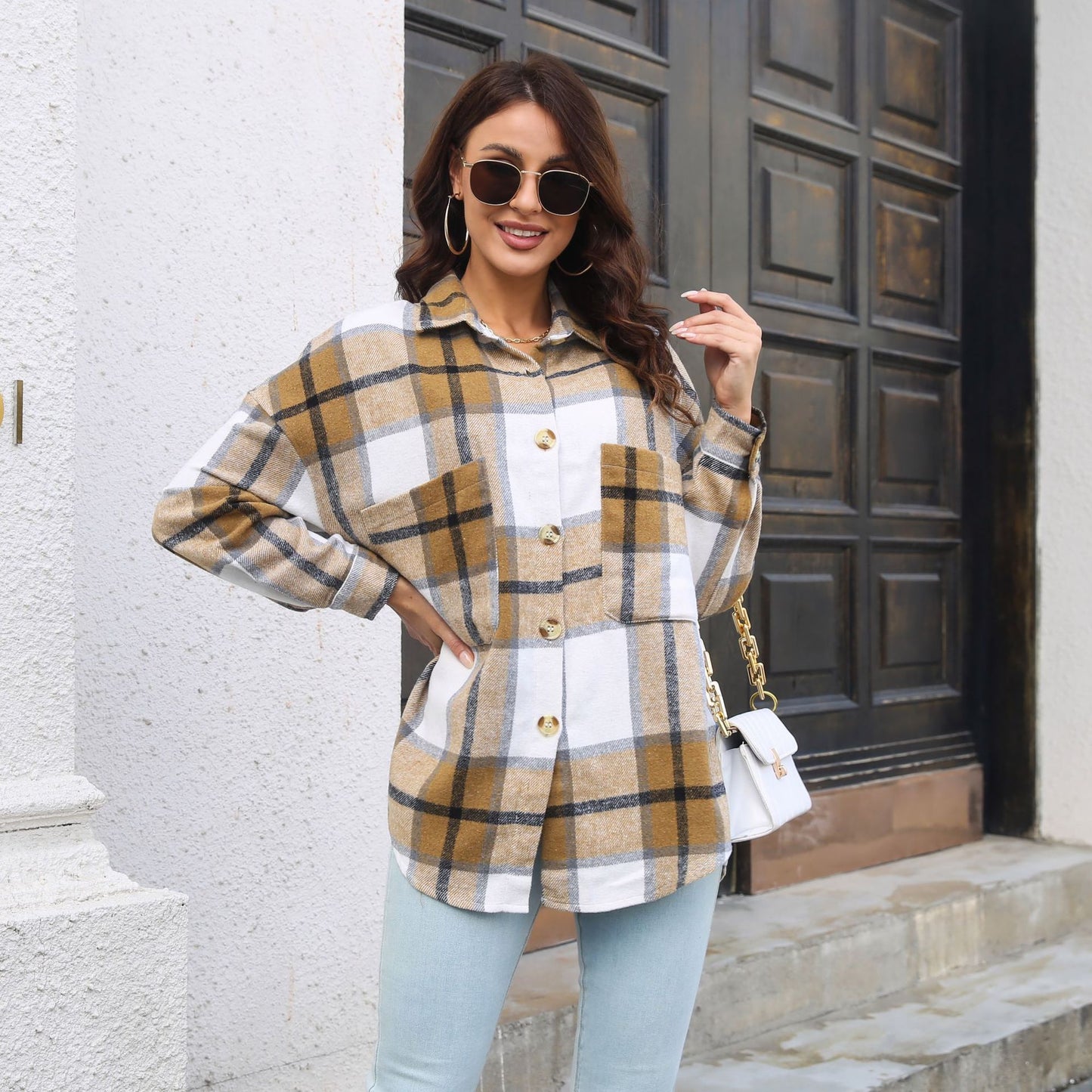 Women's Checked Shirt Blouse Ivyshape