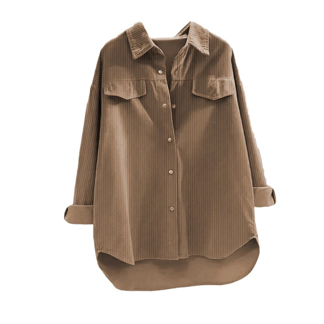 IvyShape | Plus Size Thickened Shirt Jacket Cardigan Top