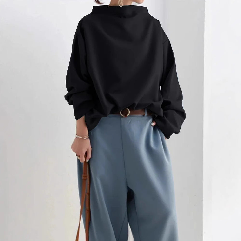 Women oversized pullover with special collar and casual cut Ivyshape