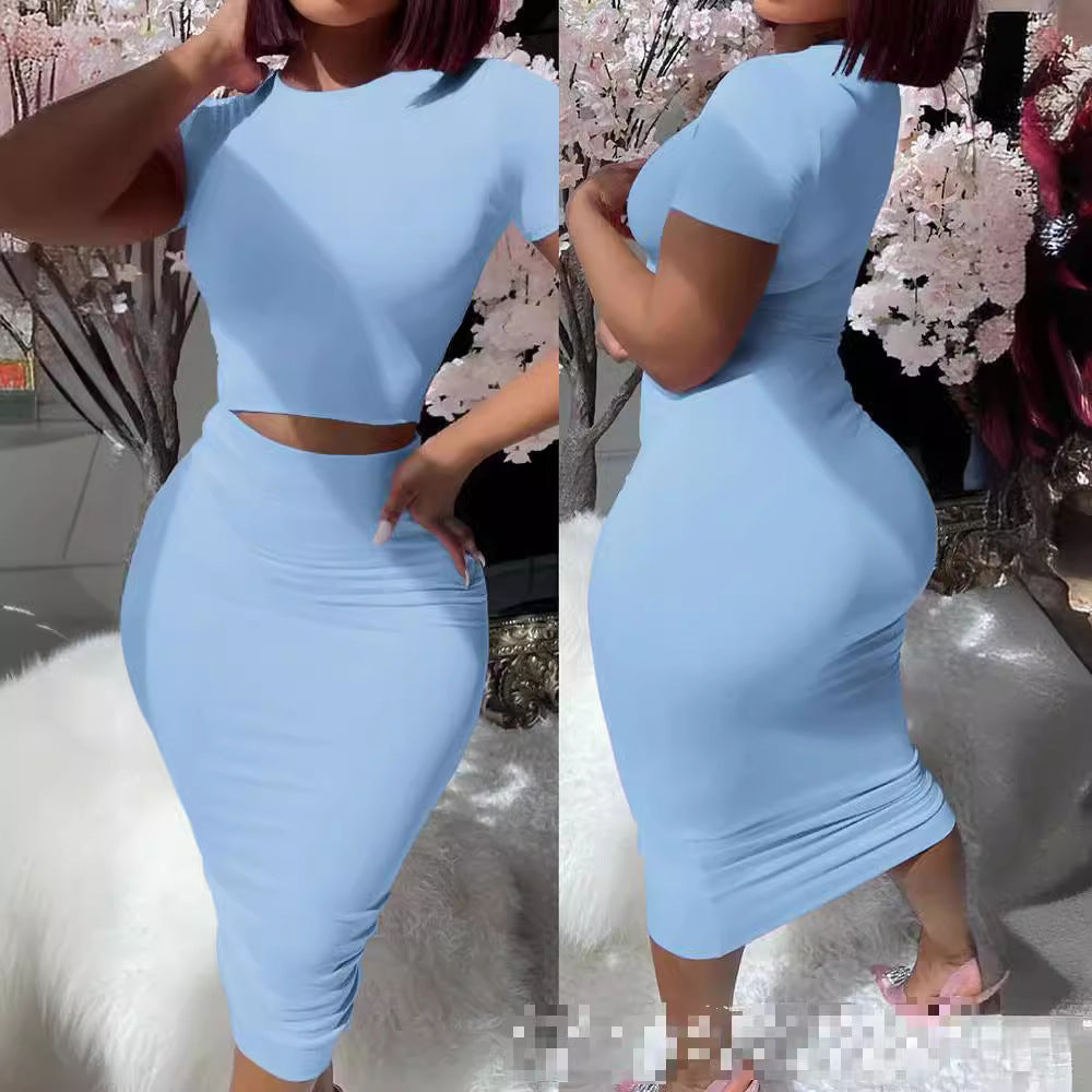 Ladies Crop Top and Pencil Skirt Set Ivyshape