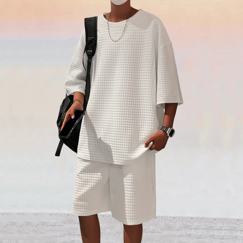 Men's Leisure Sport Set with Loose Fitting Top and Breathable Shorts Ivyshape