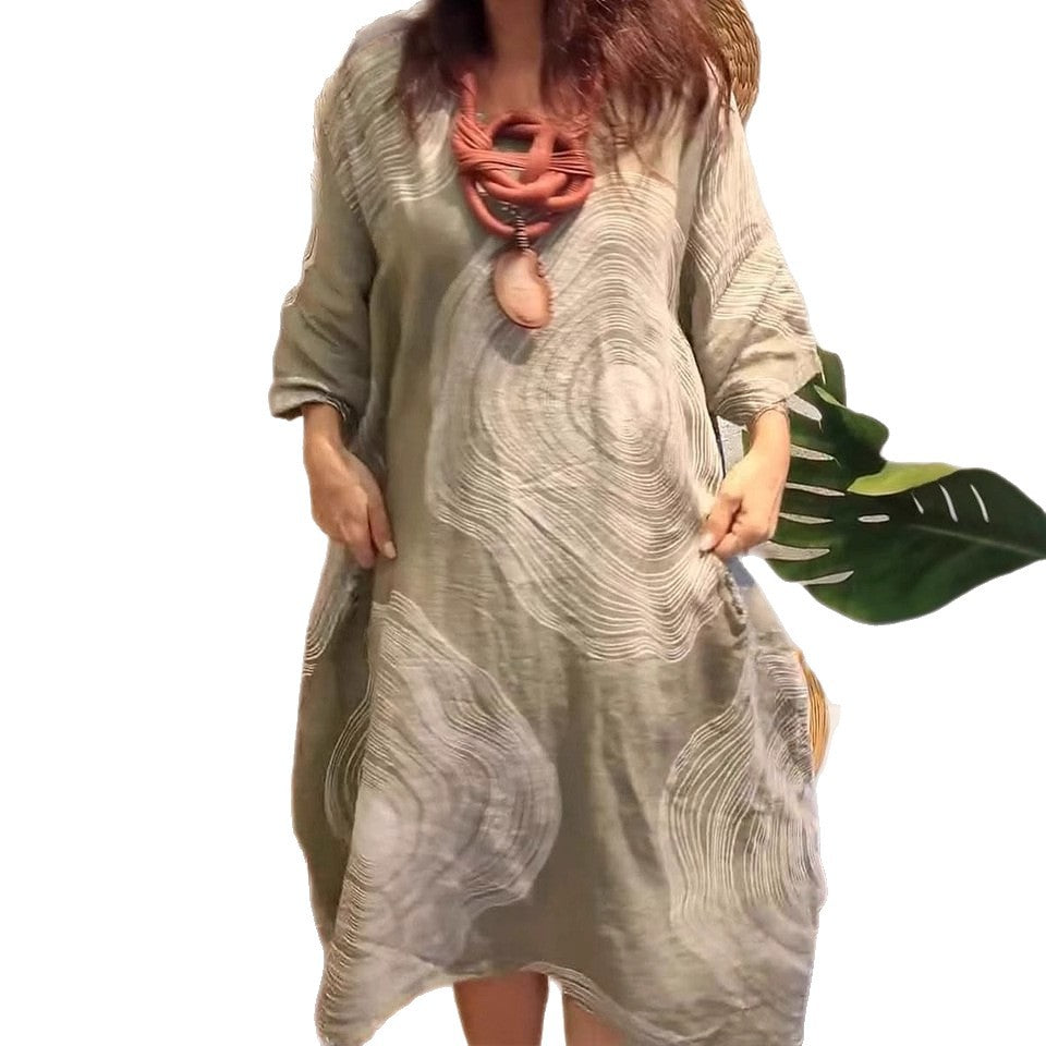 Women Artistic Patterned Shift Dress Ivyshape